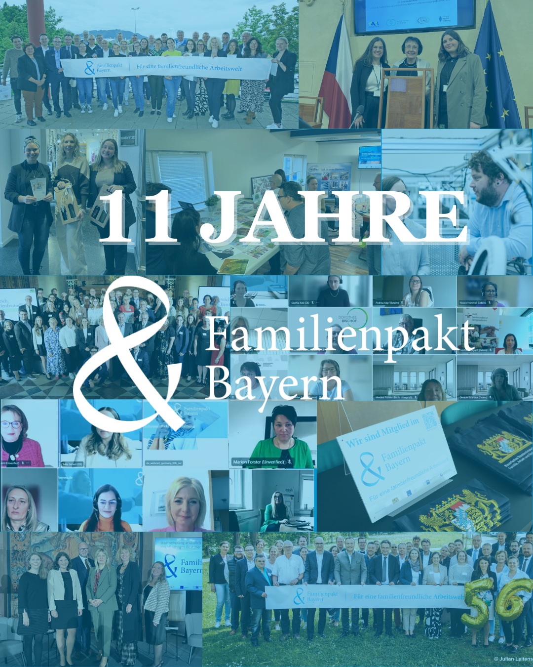 Ein Bild mit mehreren Eindrücken von Veranstaltungen vom Familienpakt Bayern