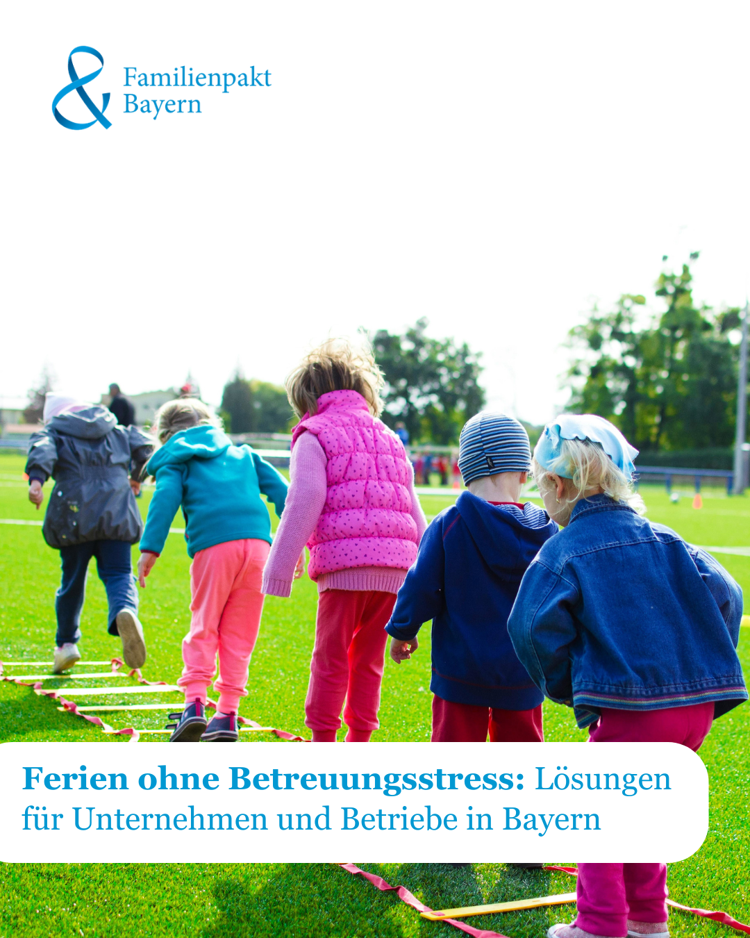 Mehrere Kinder spielen auf der Wiese