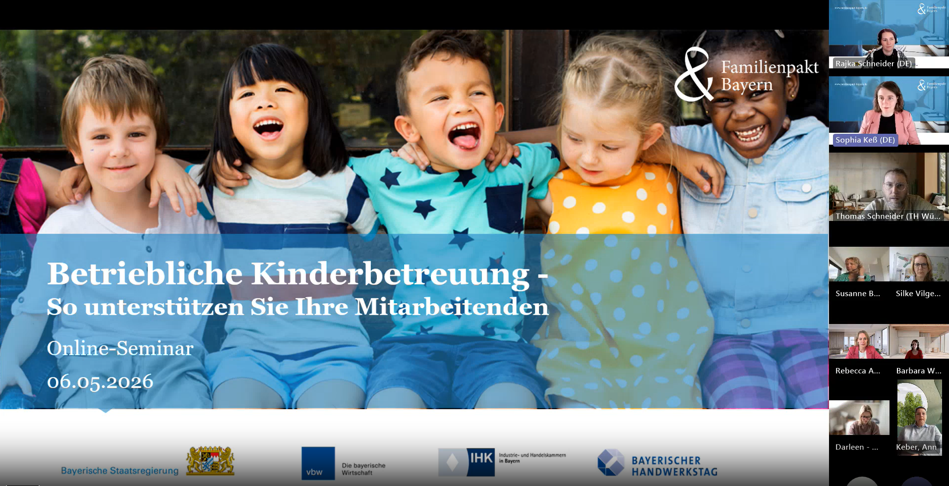 Screenshot vom Online Seminar