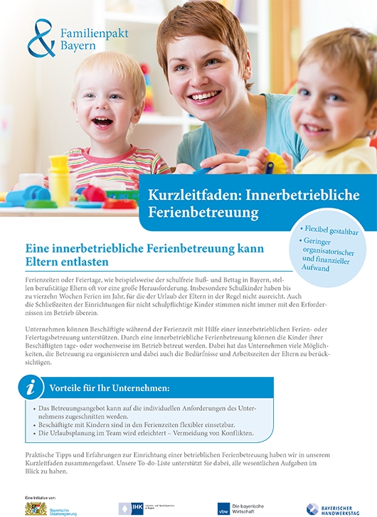 Servicestelle veröffentlicht Kurzleitfaden „Innerbetriebliche Ferienbetreuung“