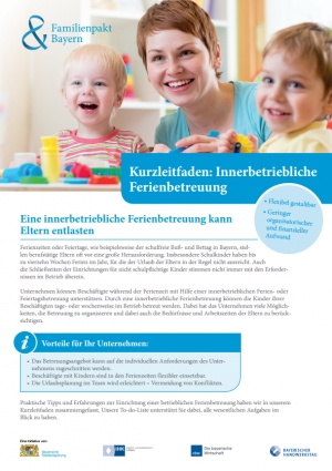 Servicestelle veröffentlicht Kurzleitfaden „Innerbetriebliche Ferienbetreuung“