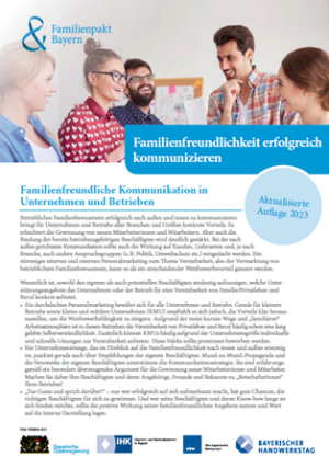 Kurzleitfaden: Familienfreundlichkeit erfolgreich kommunizieren (Aktualisierte Version 2023)